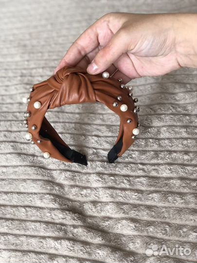 Ободок кожаный