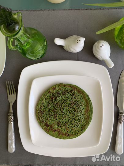 Набор белых прямоугольных тарелок 15 предметов