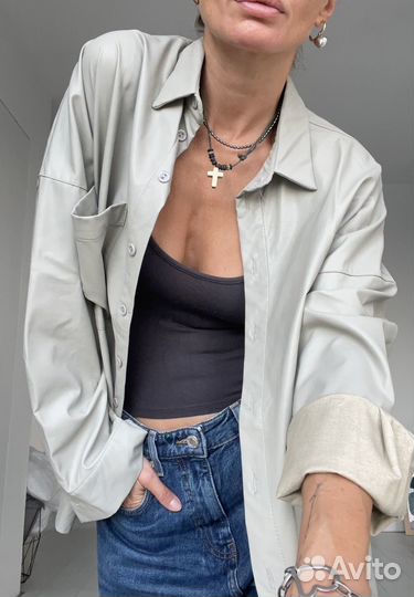 Рубашка женская эко кожа