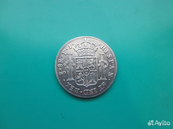 Монета 8 реалов 1813 года. Испания