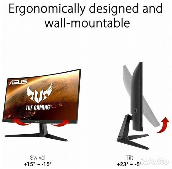 Монитор asus TUF Gaming VG27WQ1B, *VA, черный