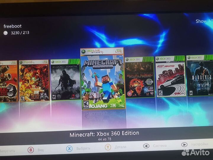 Xbox 360.Kinect.Freeboot.Много игр