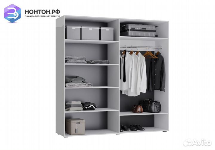 Шкаф 4-дверный Gloss белый глянец / белый бриллиан