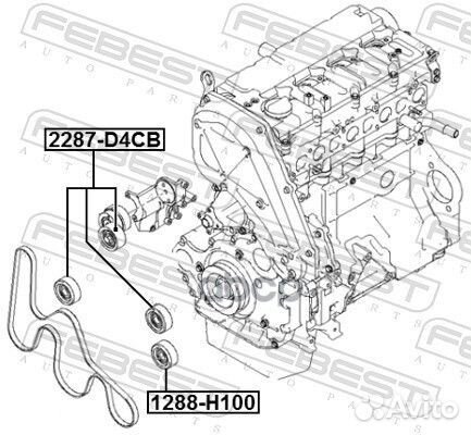 Ролик натяжной 2287-D4CB 2287D4CB Febest