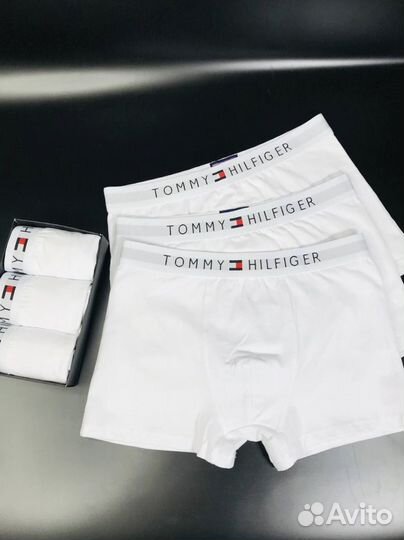 Трусы мужские tommy hilfiger белые хлопок арт.944