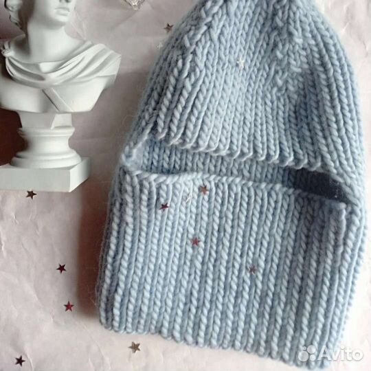 Шапка шлем капор балаклава спицами
