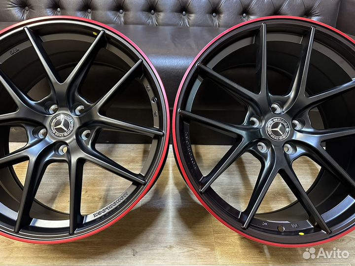 Диски R19 5-112, bbs red, разноширокие