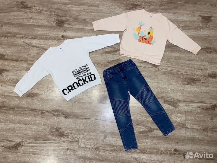 Свитшоты Crockid, джинсы Reserved 110 см
