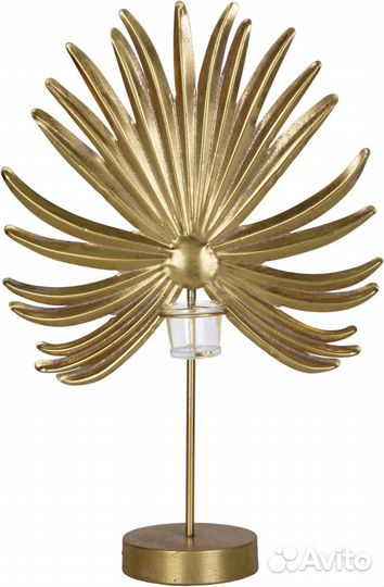 Подсвечник настольный металл светло-золотой Glasar