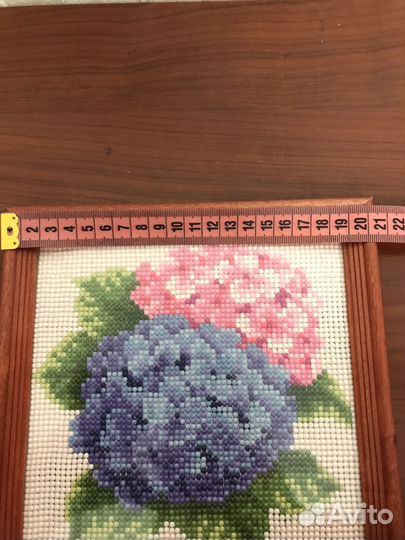 Картина алмазная мазайка Гортензии готовая 21х21