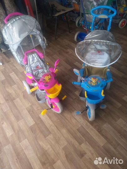 Детский велосипед с родительской ручкой