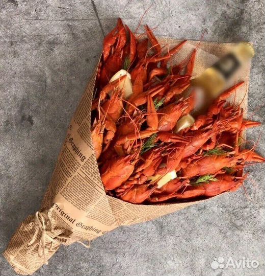 Мужские мясные букеты, букеты с раками и крабом