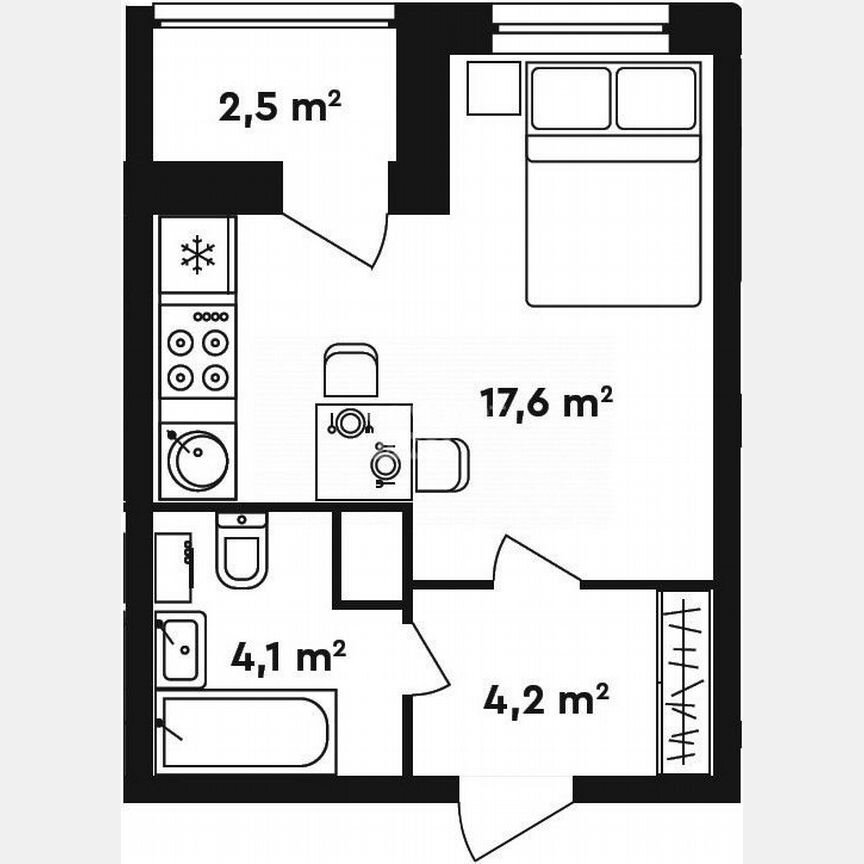 Квартира-студия, 27 м², 10/16 эт.
