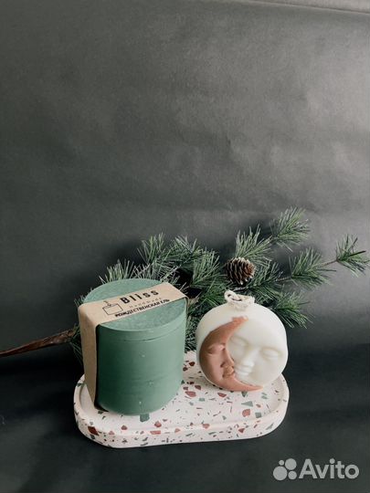 Свечи, гипс, подарок на новый год