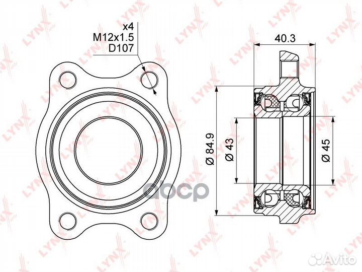 Ступица колеса перед/зад прав/лев WB1001 LY
