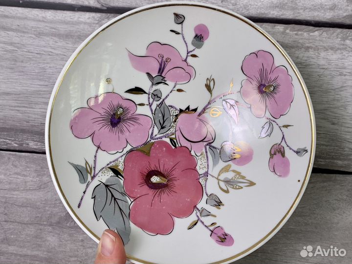 Чайный сервиз Розовая ветка лфз фарфор СССР винтаж