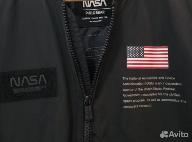 Бомбер pull and bear куртка ветровка (черный)