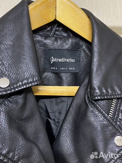 Кожаная куртка stradivarius