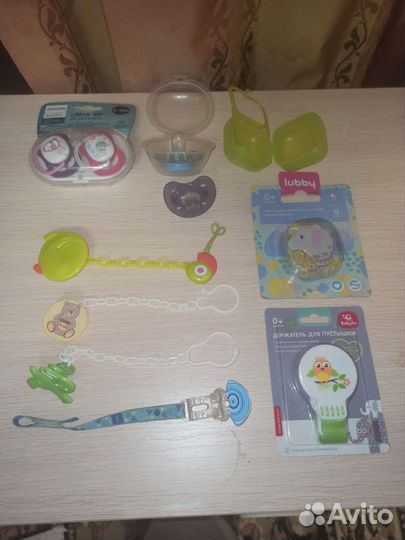 Пустышка avent chicco,держатели для пустышек