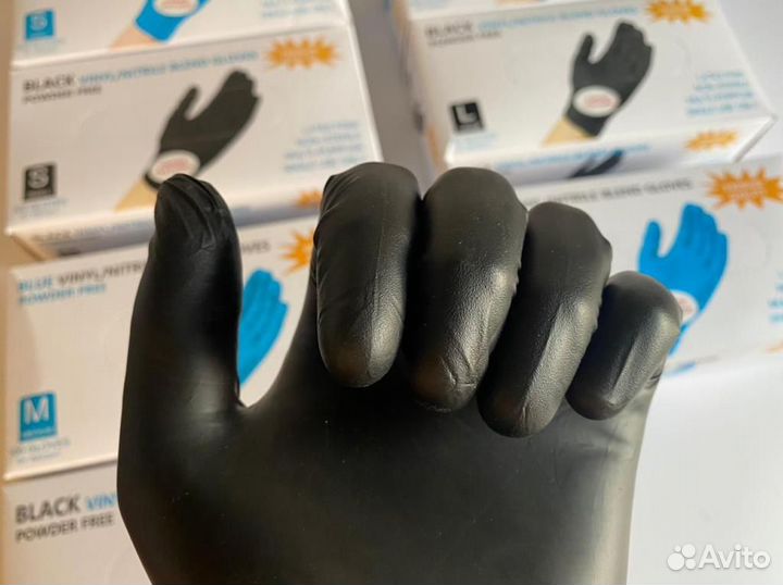 Перчатки нитриловые/виниловые Wally Plastic