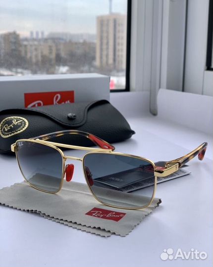Очки ray ban ferrari пепельные
