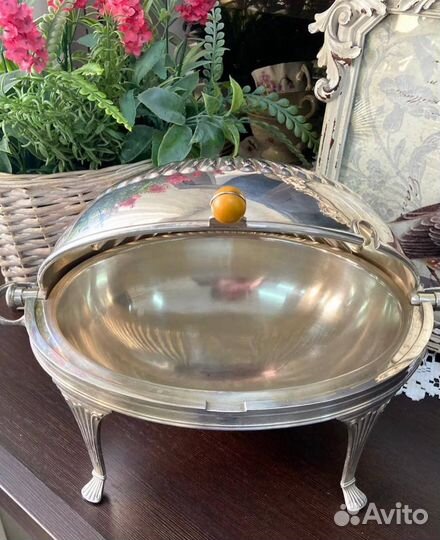 Сервировочное, страринное блюдо с крышкой