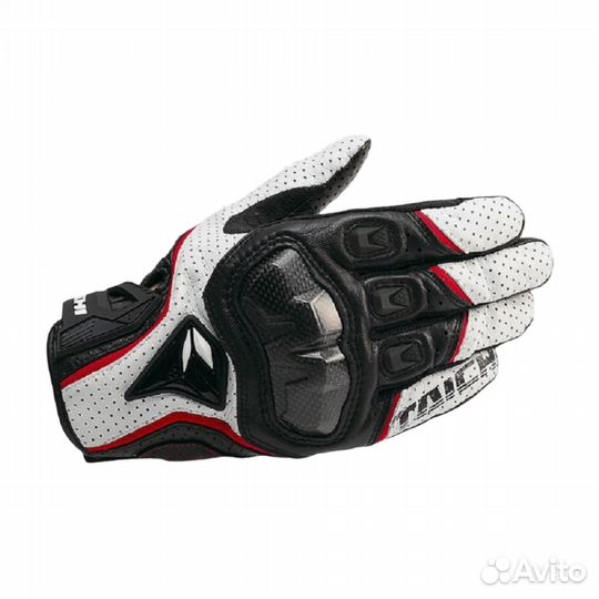 Мотоперчатки кожаные RS RST390 черно-бело-красные