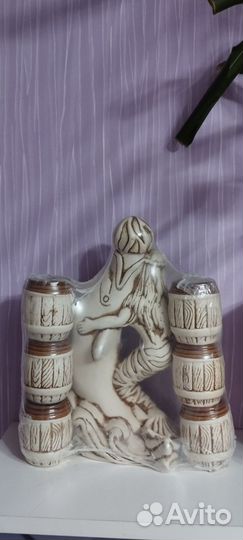 Керамический набор дельфин и русалка 7 предметов