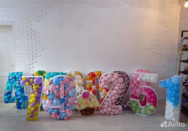 Цифра из шаров. Аэромазайка