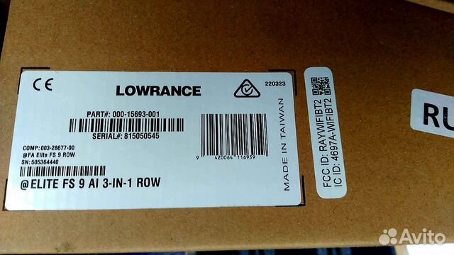 Lowrance elite fs9 с AI3in1 ROW офиц.(RUS 22.1)