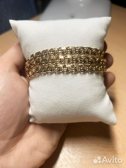 Цепочка золотая мужская бисмарк