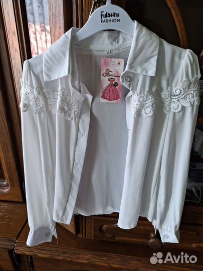 Блузка белая школьная 122 128