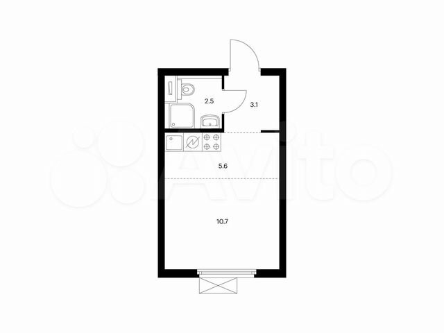 Квартира-студия, 21,9 м², 8/22 эт.