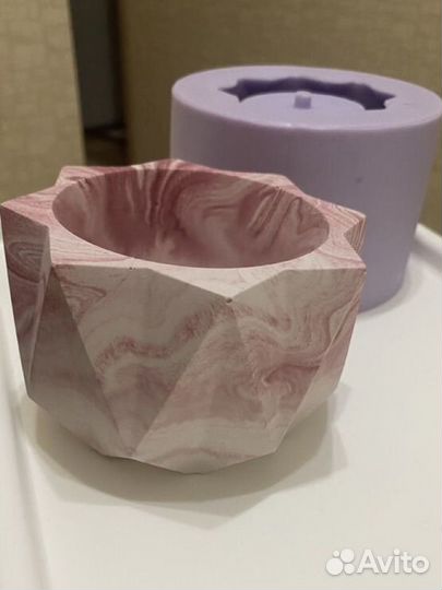 Молды 4 шт силиконовые для кашпо или подсвечника