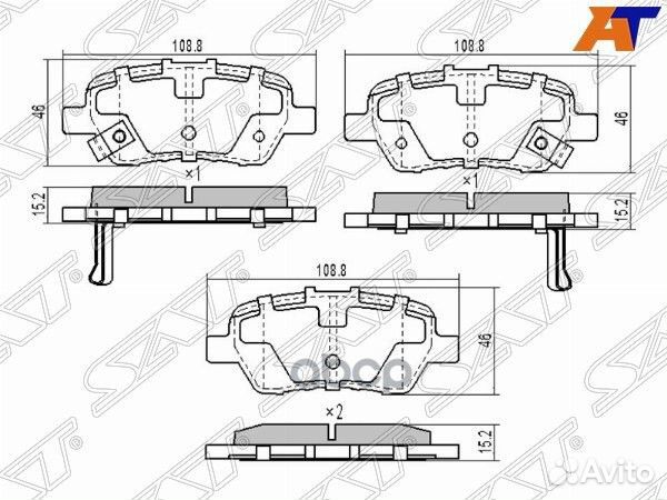 Колодки тормозные зад honda civic FB/FN/FK 12