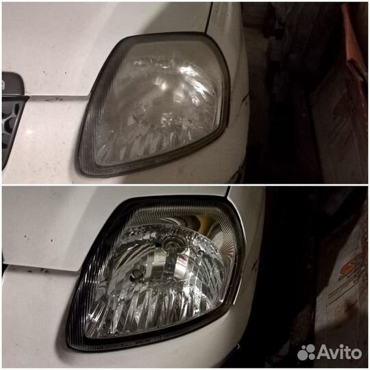 Химическое восстановление фар авто