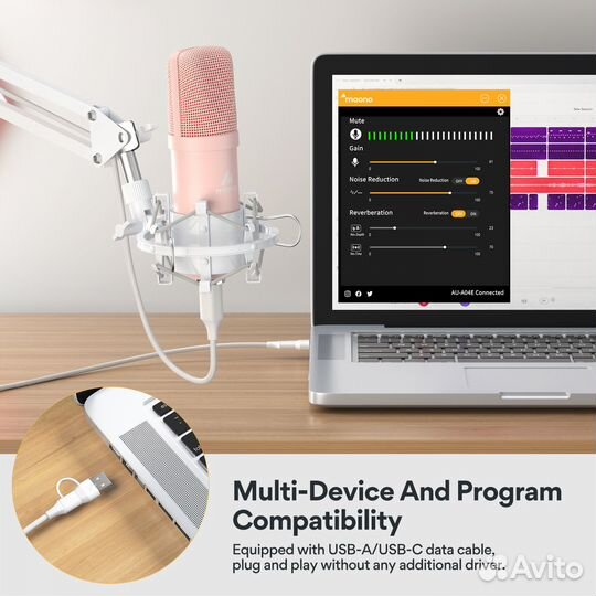 Микрофон Maono AU-A04E (pink)