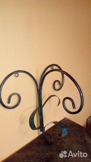 Кронштейн для кашпо металлический с патиной