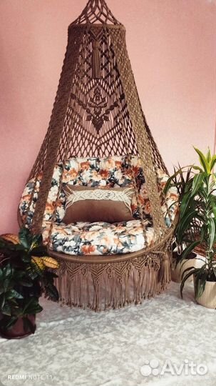 Подвесное кресло гамак макраме
