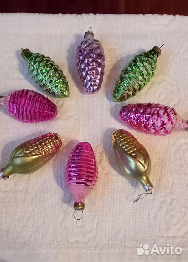 Елочные игрушки СССР шишки,льдинки