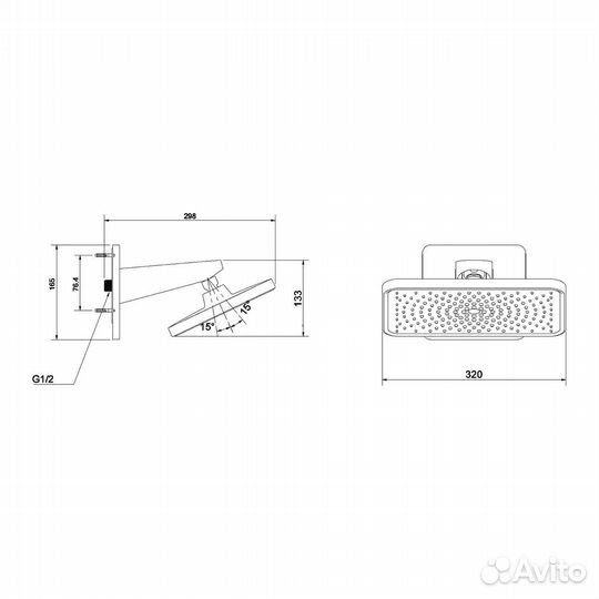 Верхний душ Inspire vshd-3I4CGM, вороненая сталь