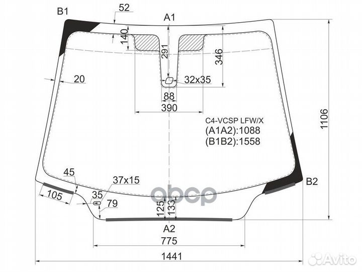Стекло лобовое + дд citroen C4 3/5D 04-11 C4-VC