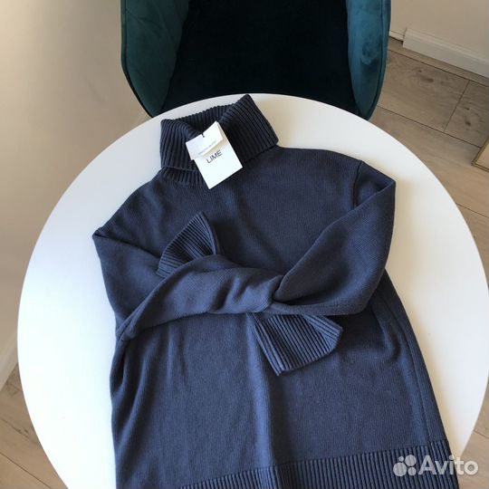 Свитер с гордом ангора шерсть S lime новый