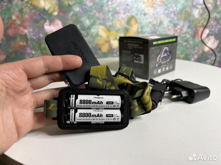 Мощный налобный фонарь с датчиком движения арт. 33