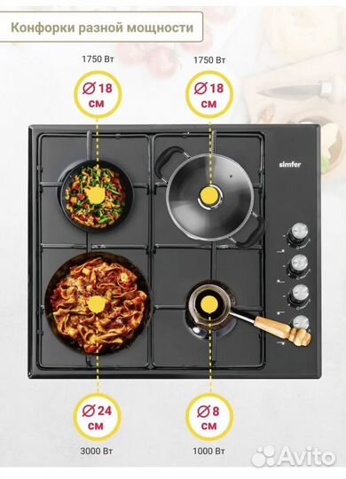 Газовая варочная панель (встраиваемая)