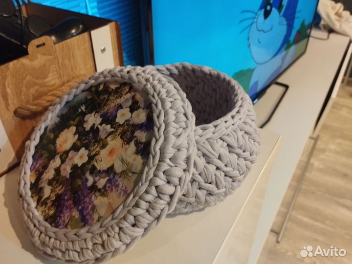 Корзина для хранения, трикотажная корзинка
