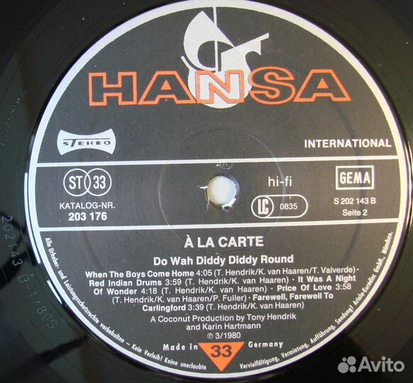 A LA carte - DO WAH diddy diddy round / 1980 germa