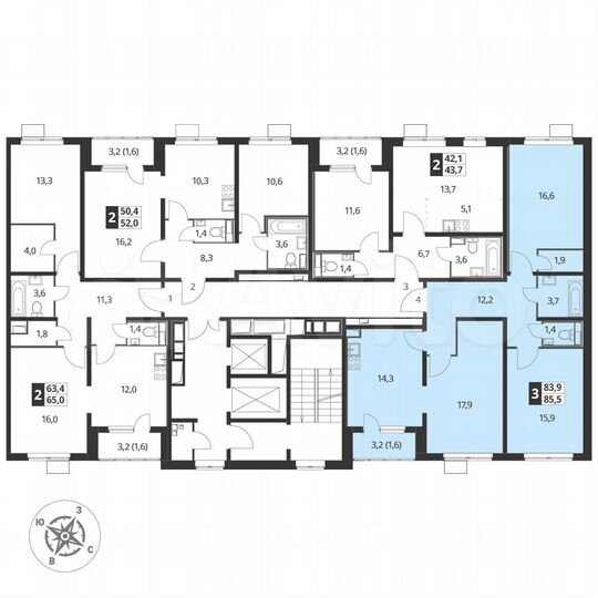 3-к. квартира, 86 м², 9/25 эт.