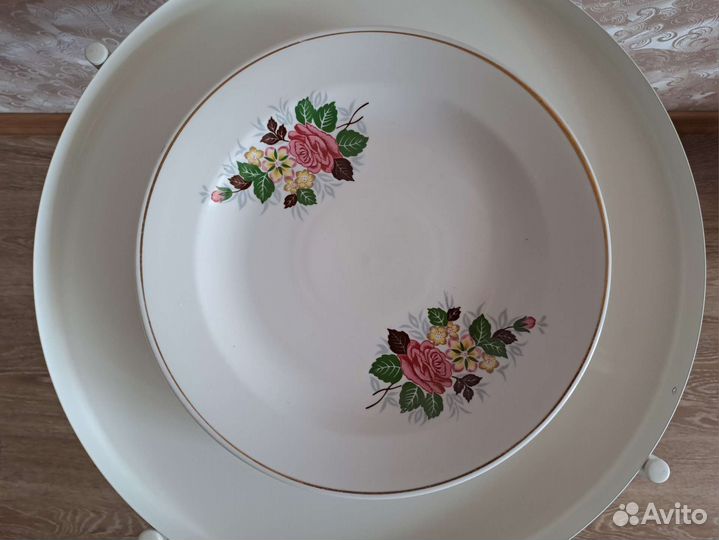 Блюдо большое фарфор Хайтинский завод СССР