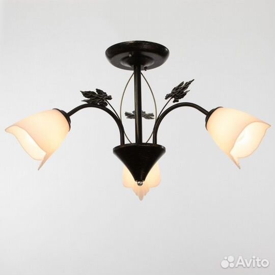 Люстра 'Сусана' 3х15Вт Е27 черный/золото 53х53х32с